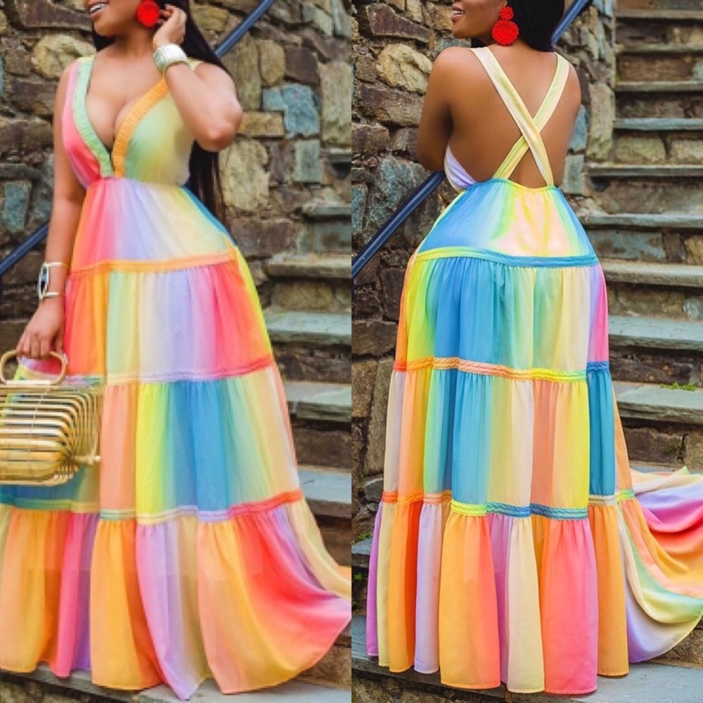 Rainbow Tiered Maxi